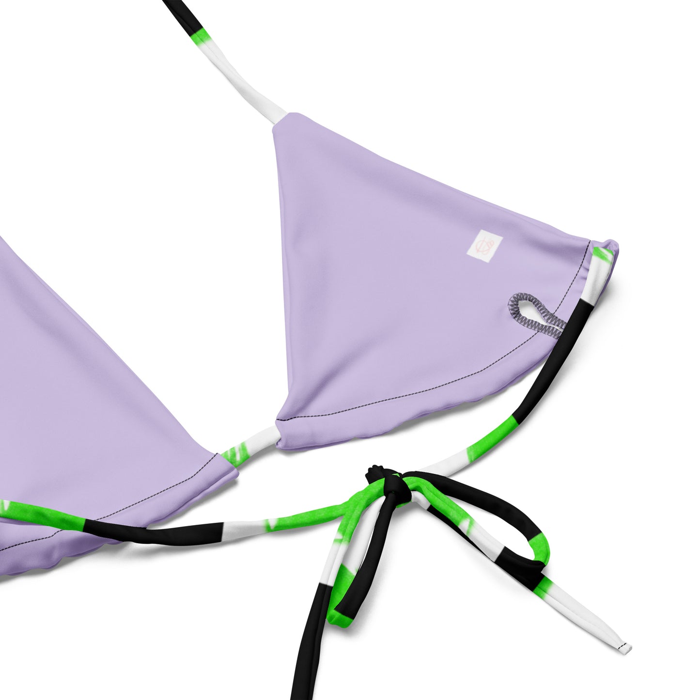 Striped Black and Green, Womens Swim String Bikini