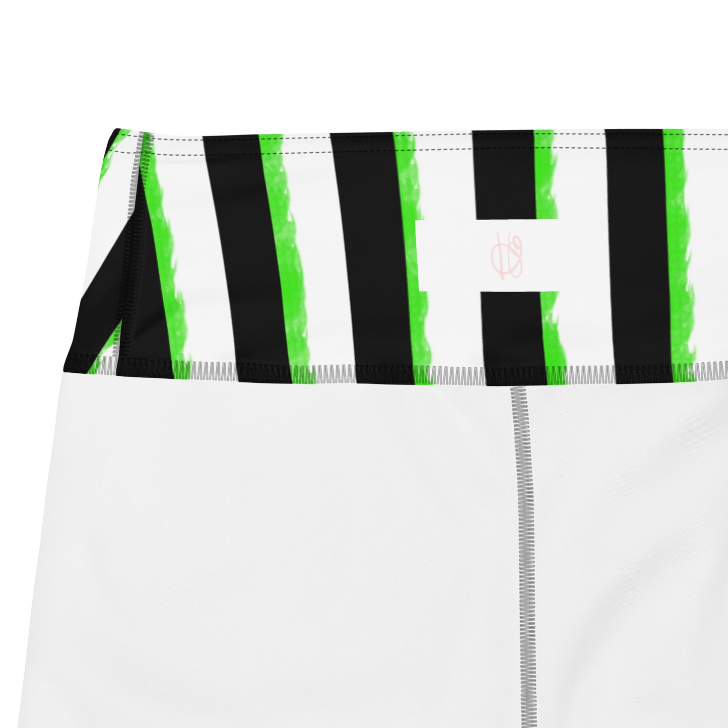 Striped Black and Green, Womens Yoga Leggings