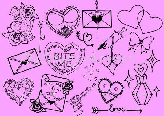 Flash Valentines Tattoo