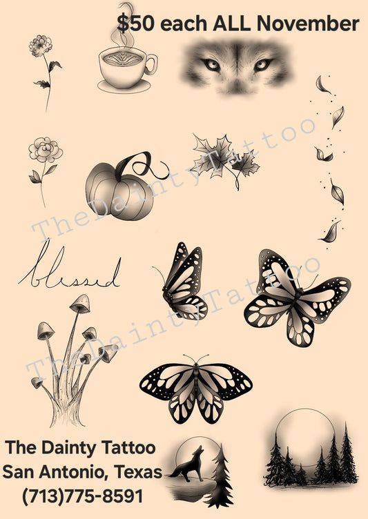 Flash November Tattoos