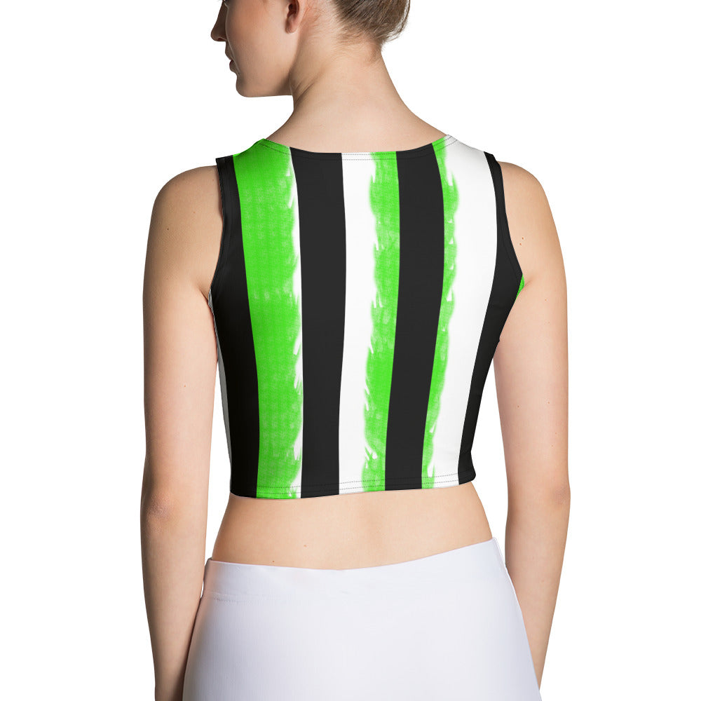 Striped Black and Green Crop Top