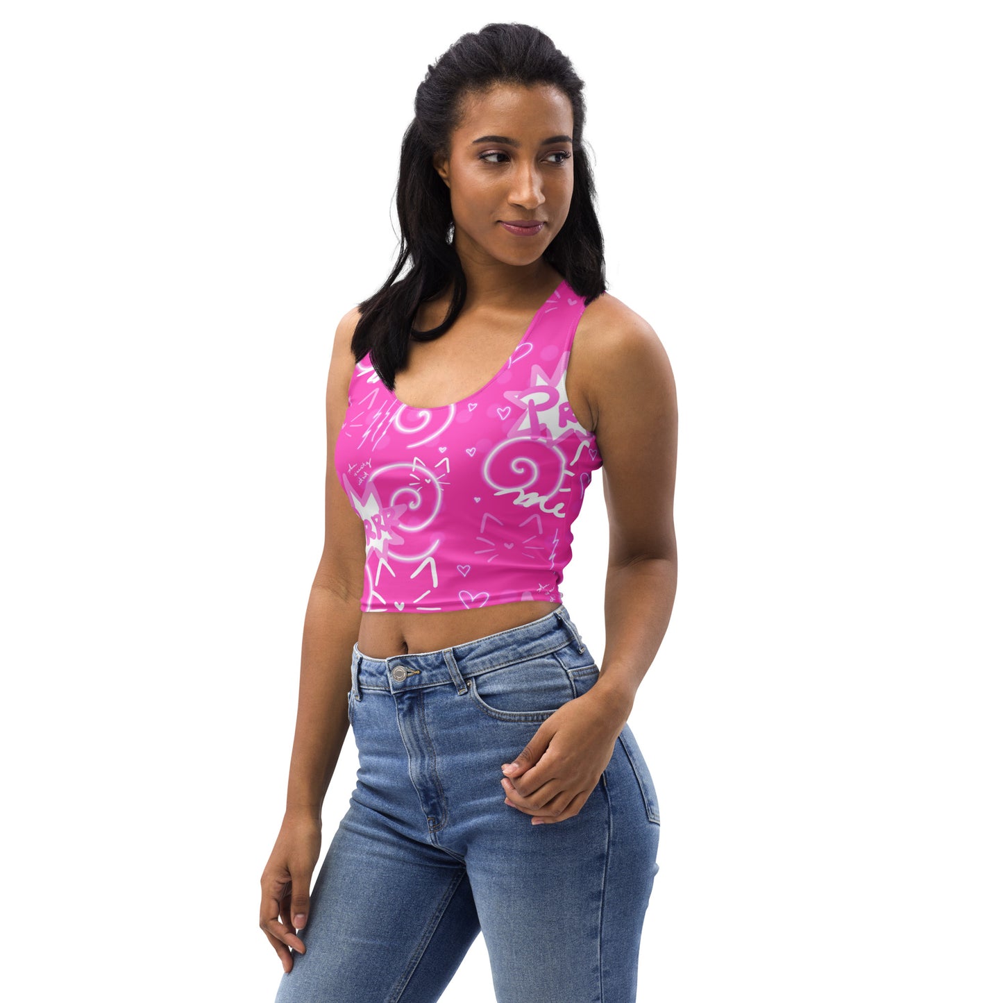 Pink Kitty Crop Top