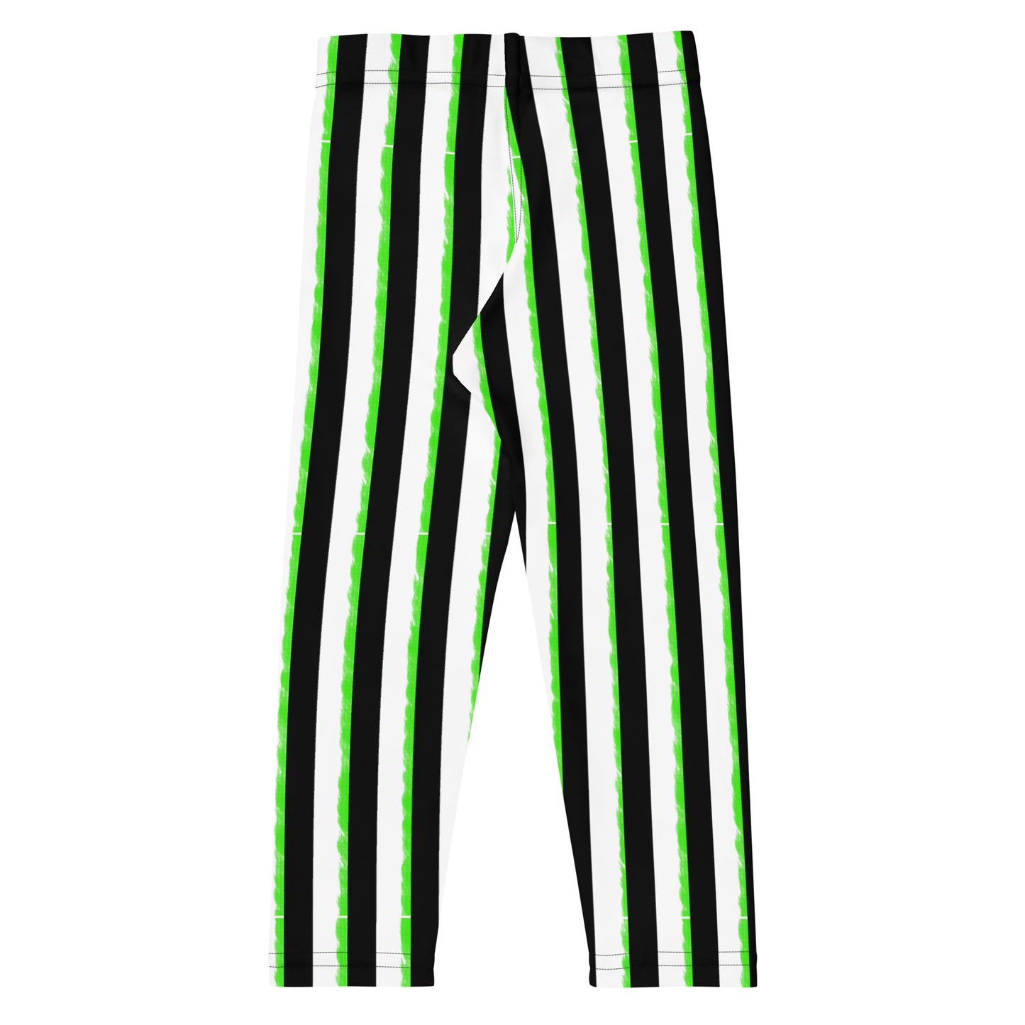 Striped Black with Green Kid's Leggings