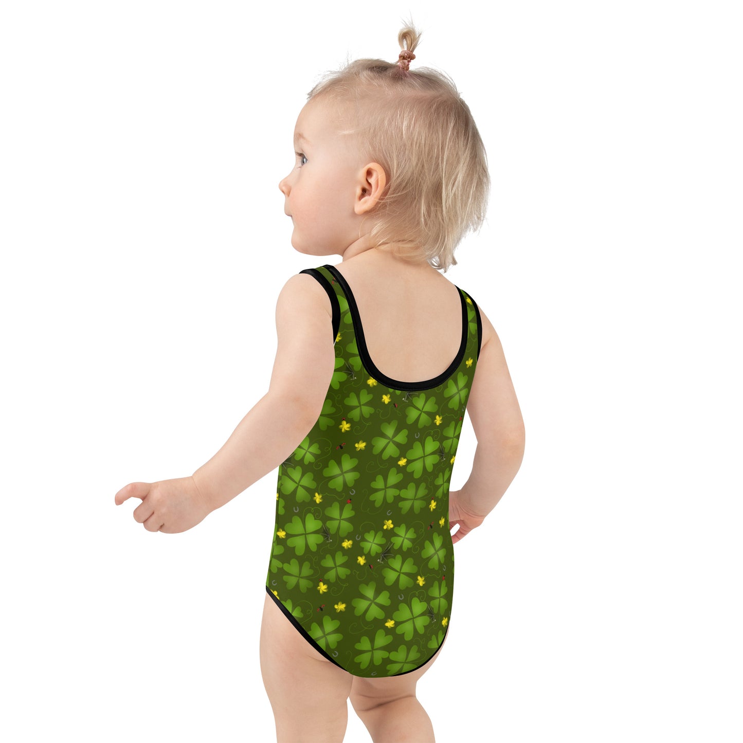 Lucky Clover, All-Over Print Kids Swimsuit