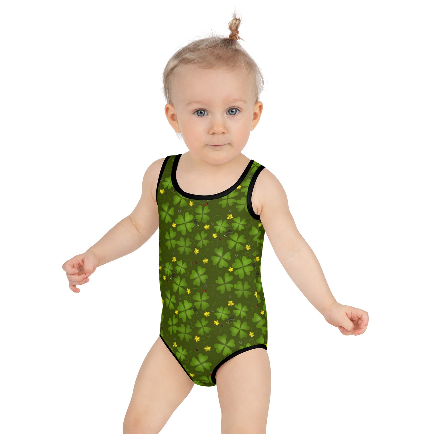 Lucky Clover, All-Over Print Kids Swimsuit