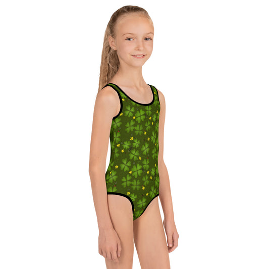 Lucky Clover, All-Over Print Kids Swimsuit