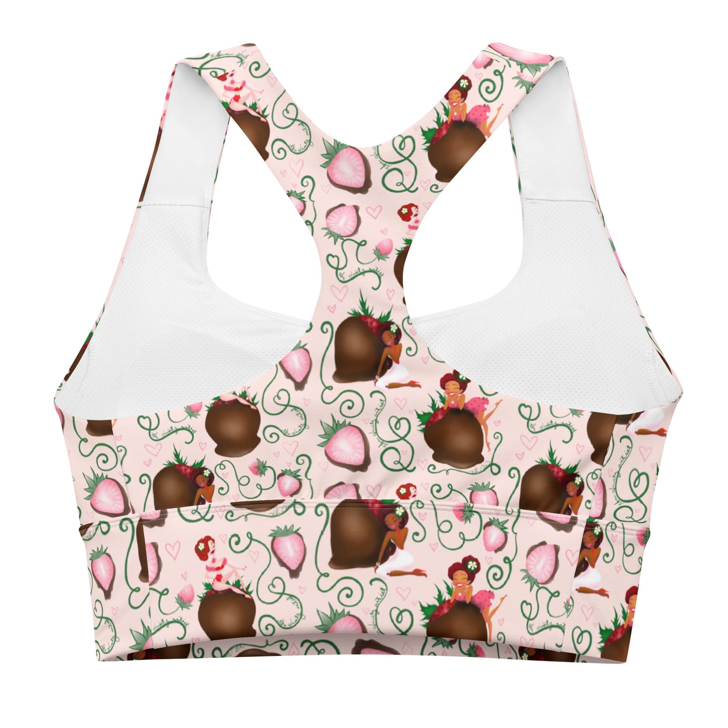 Chocolate Strawberry, Womens, Longline sports bra