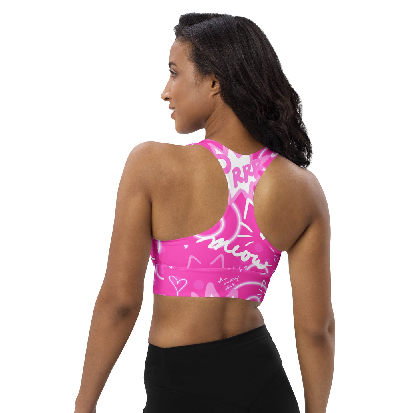 Pink Kitty Longline sports bra