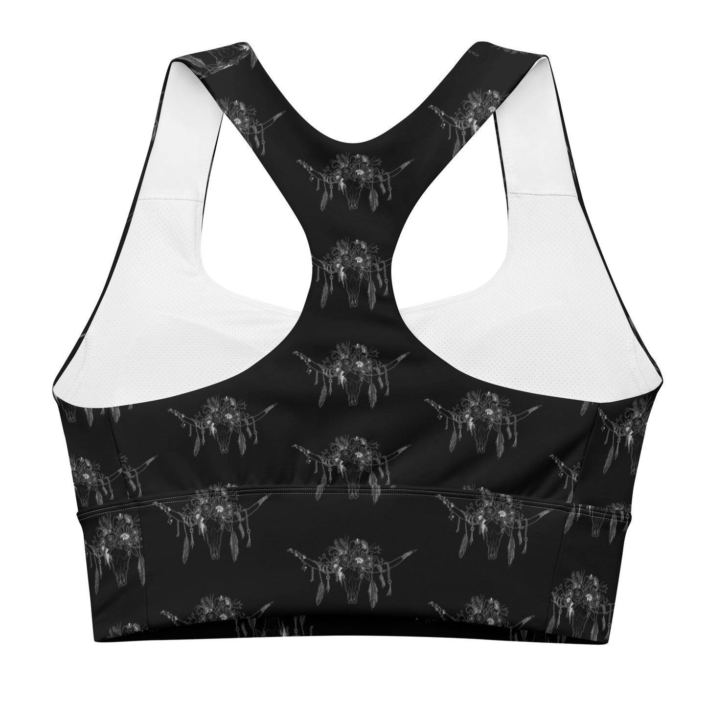 Western Skull Longline sports bra