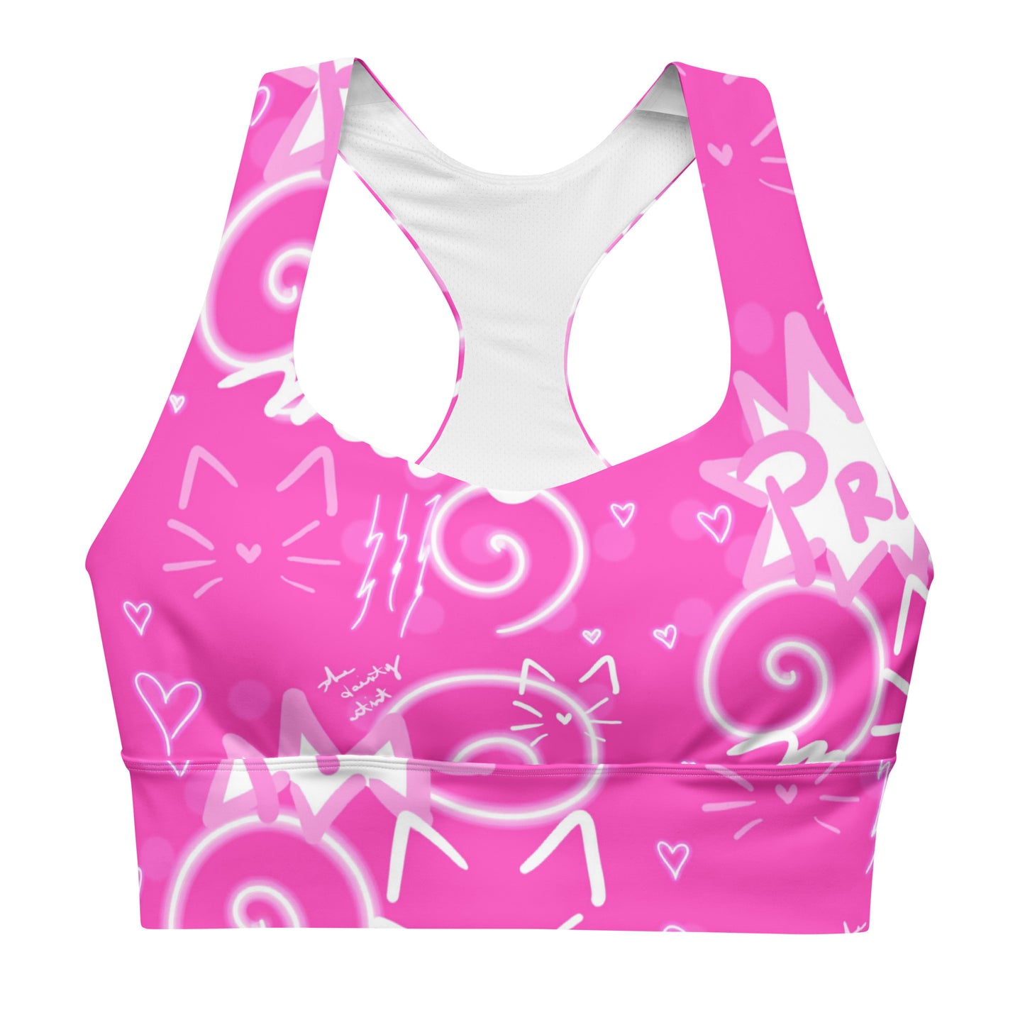 Pink Kitty Longline sports bra