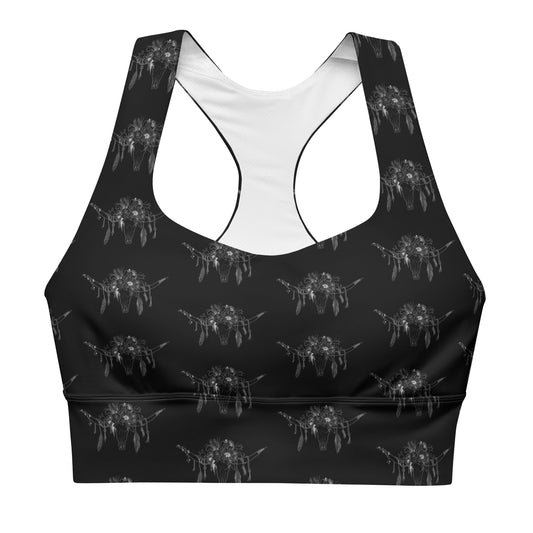 Western Skull Longline sports bra