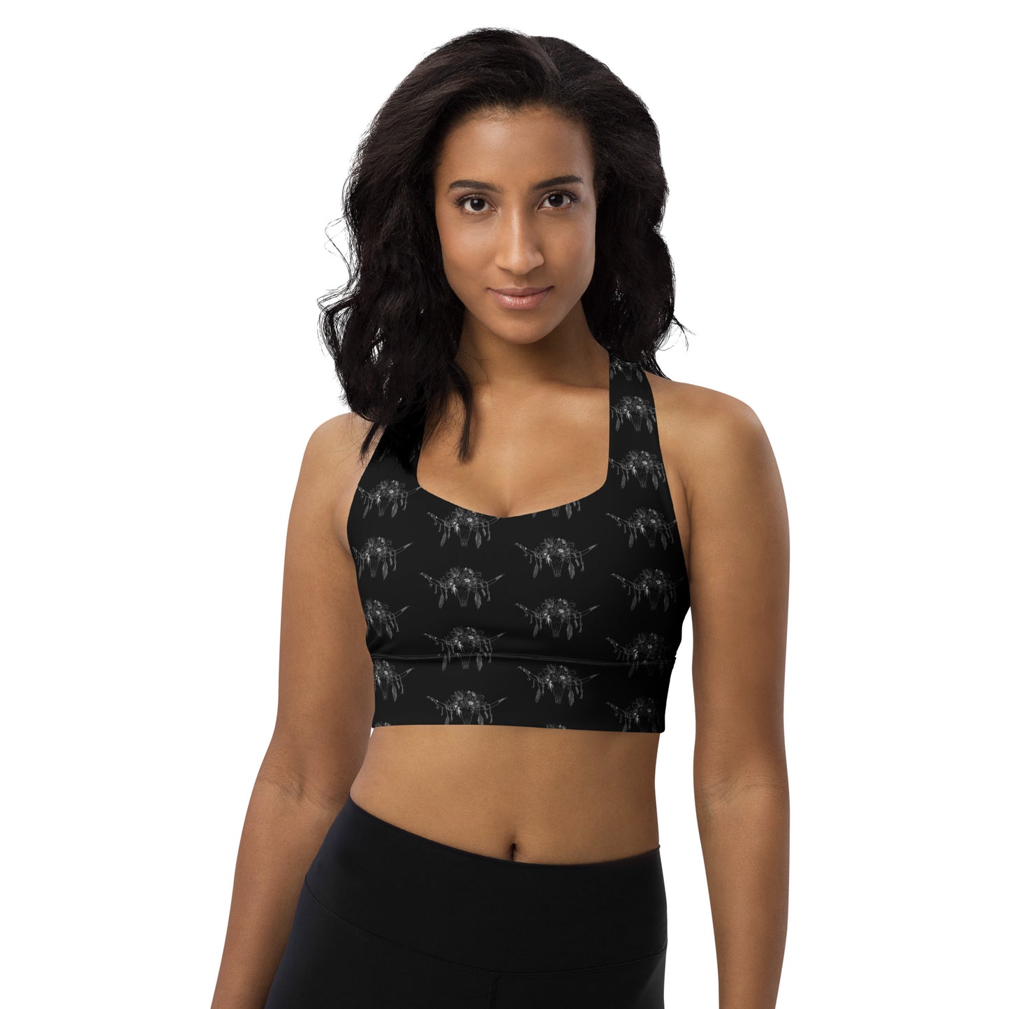 Western Skull Longline sports bra