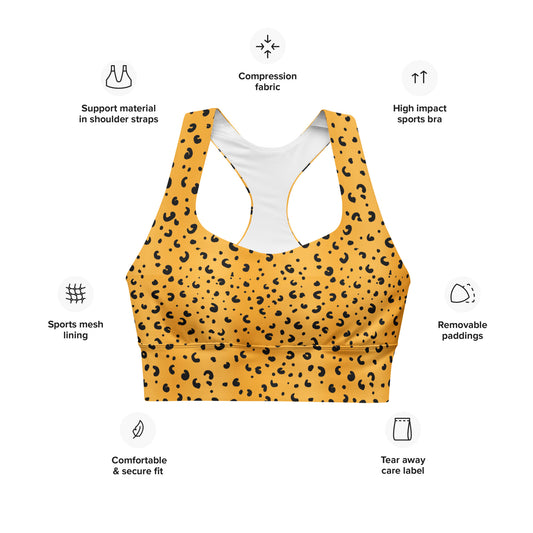 Cheetah Print Longline sports bra