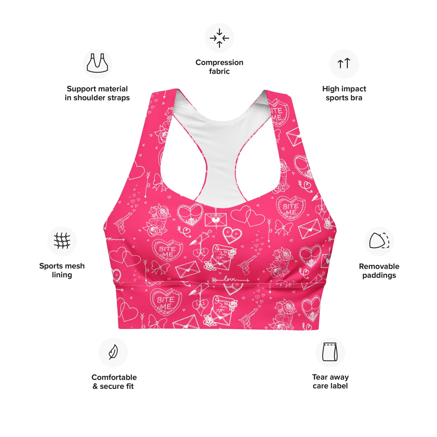 Bite Me Longline sports bra