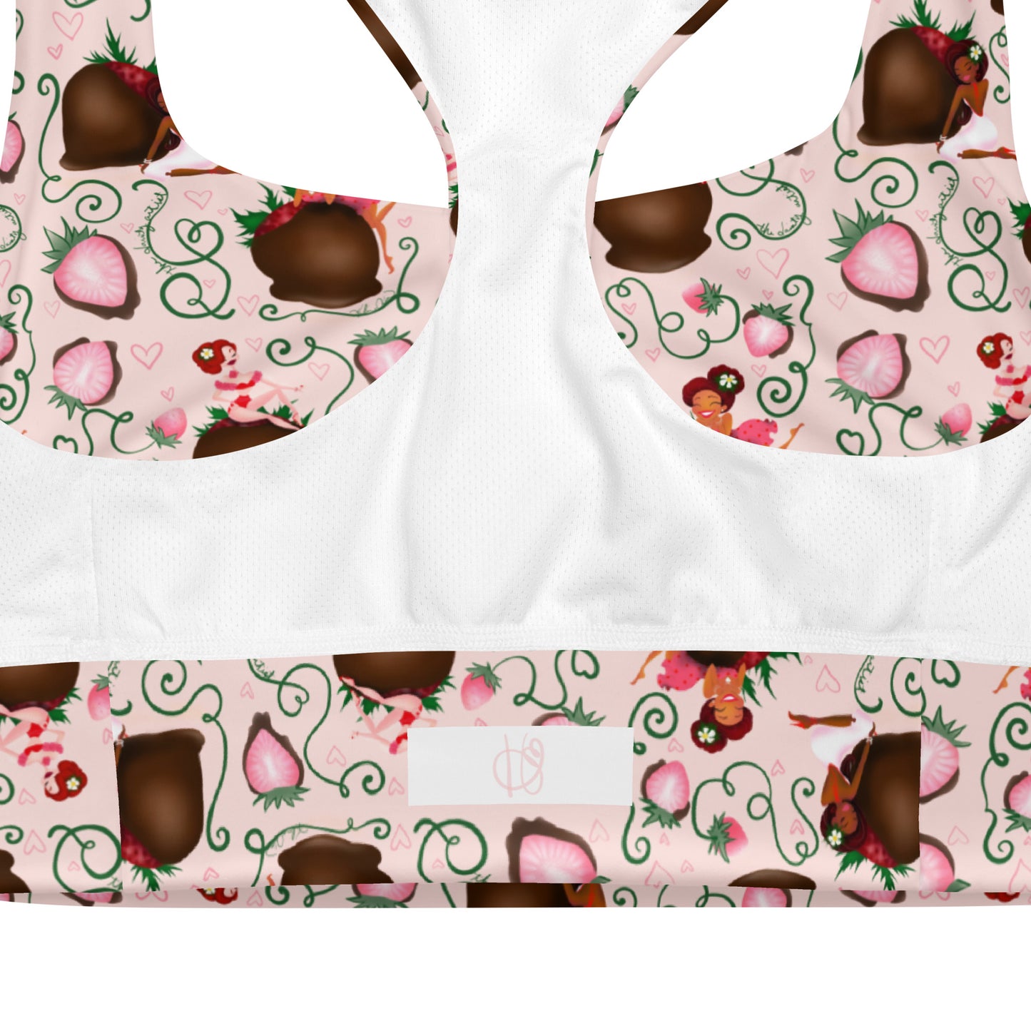 Chocolate Strawberry, Womens, Longline sports bra