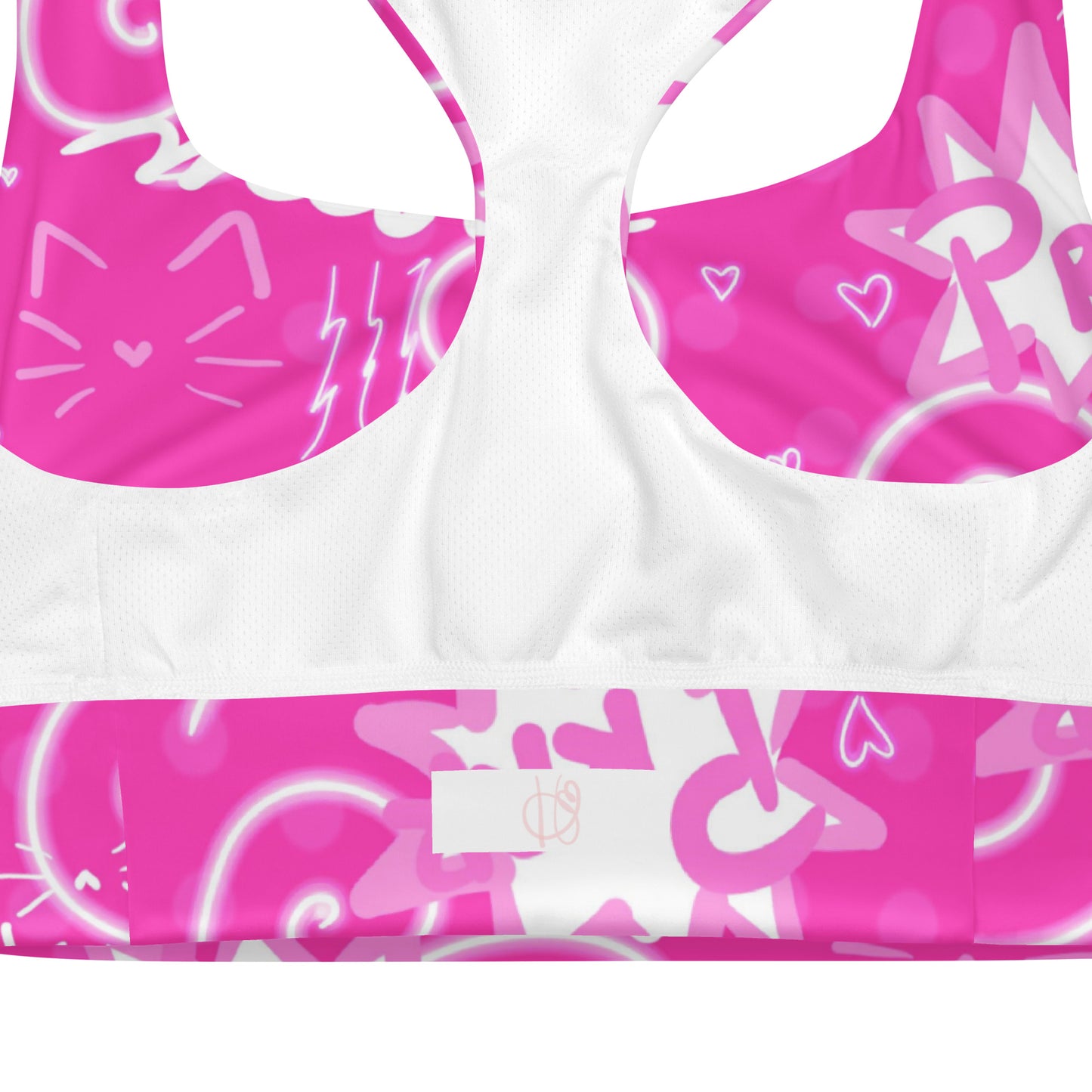 Pink Kitty Longline sports bra