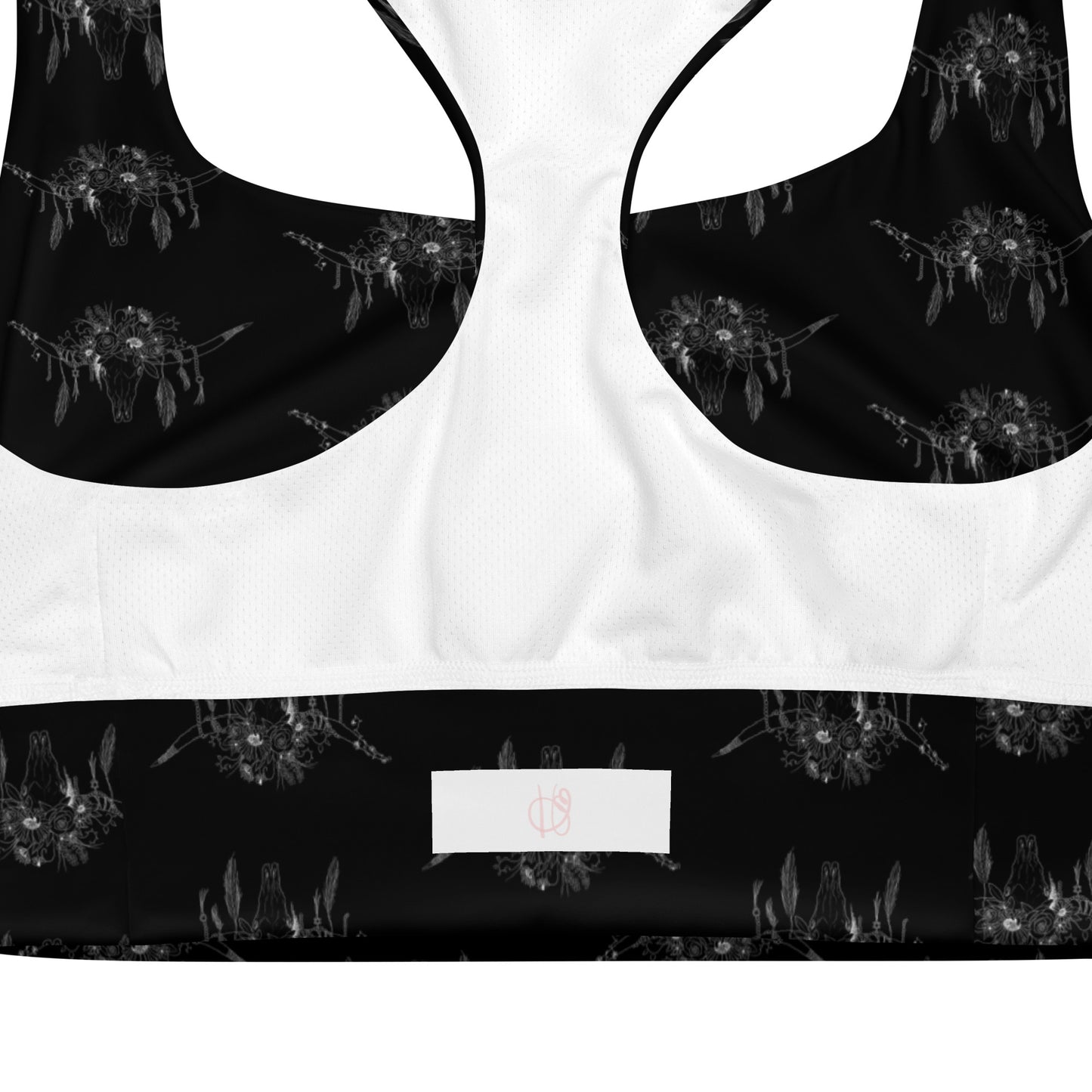 Western Skull Longline sports bra