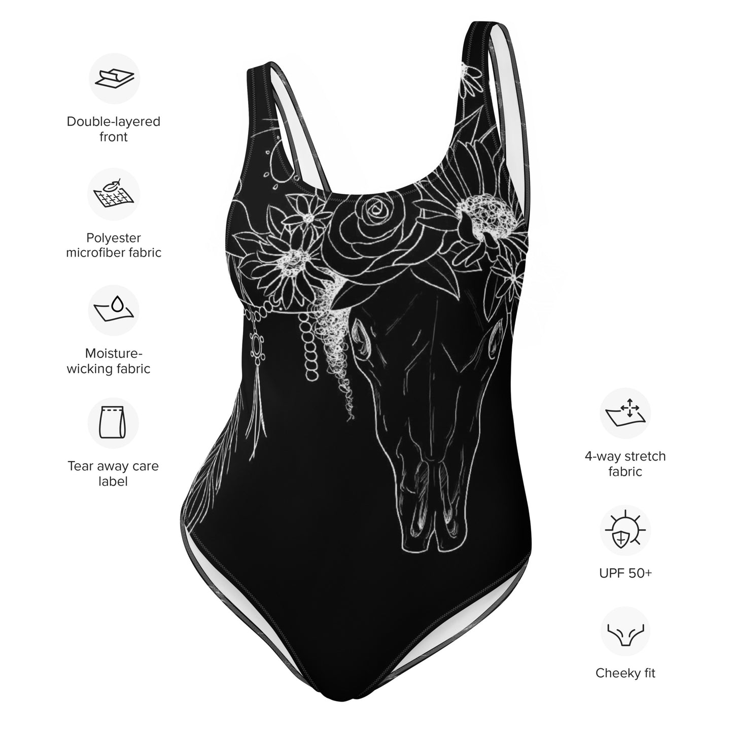 Western Skull One-Piece Swimsuit