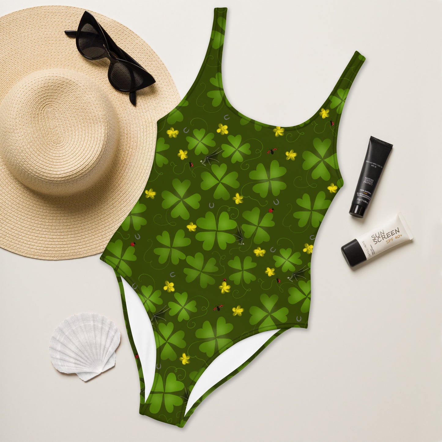 Lucky Clover, One-Piece Swimsuit