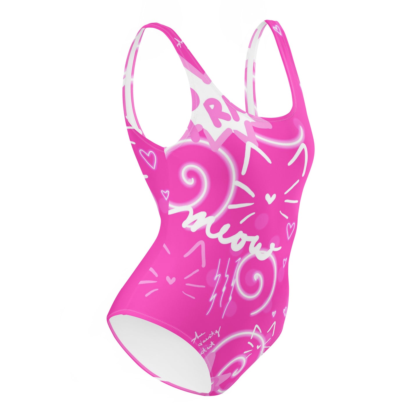 Pink Kitty, One-Piece Swimsuit