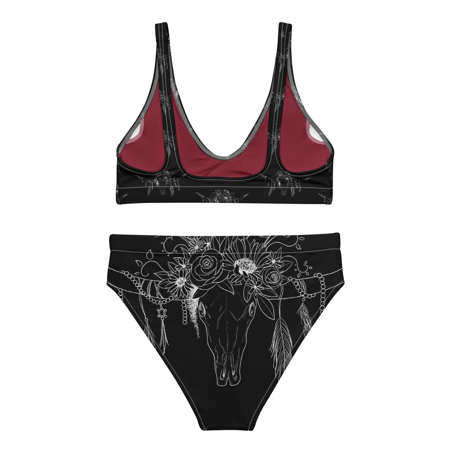 Western Skull Recycled high-waisted bikini