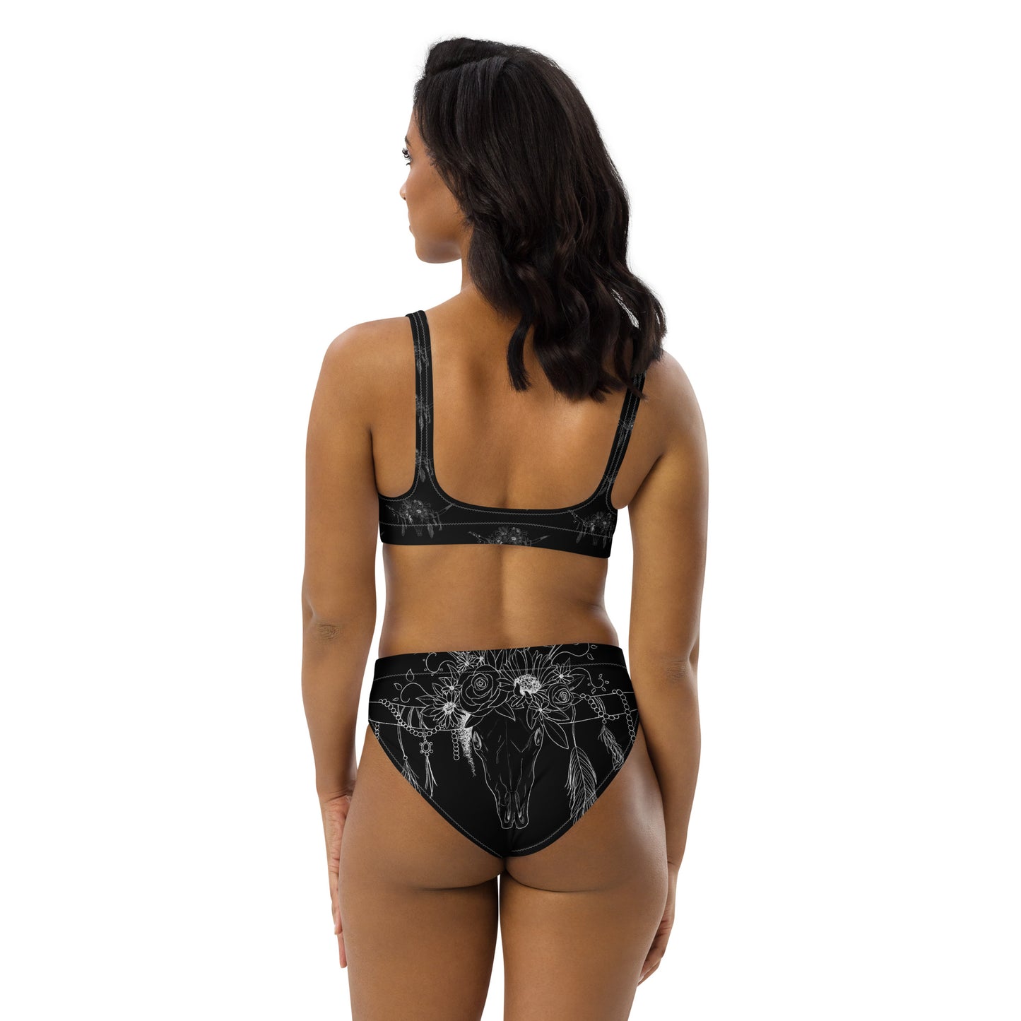 Western Skull Recycled high-waisted bikini