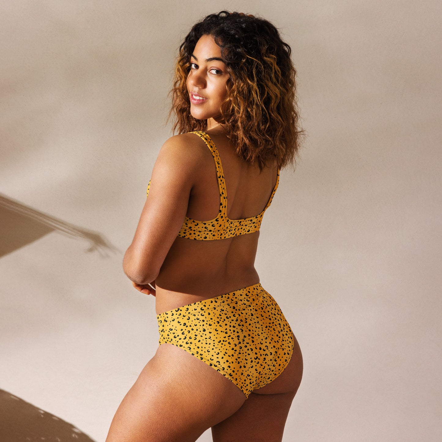 Cheetah Print Recycled high-waisted bikini