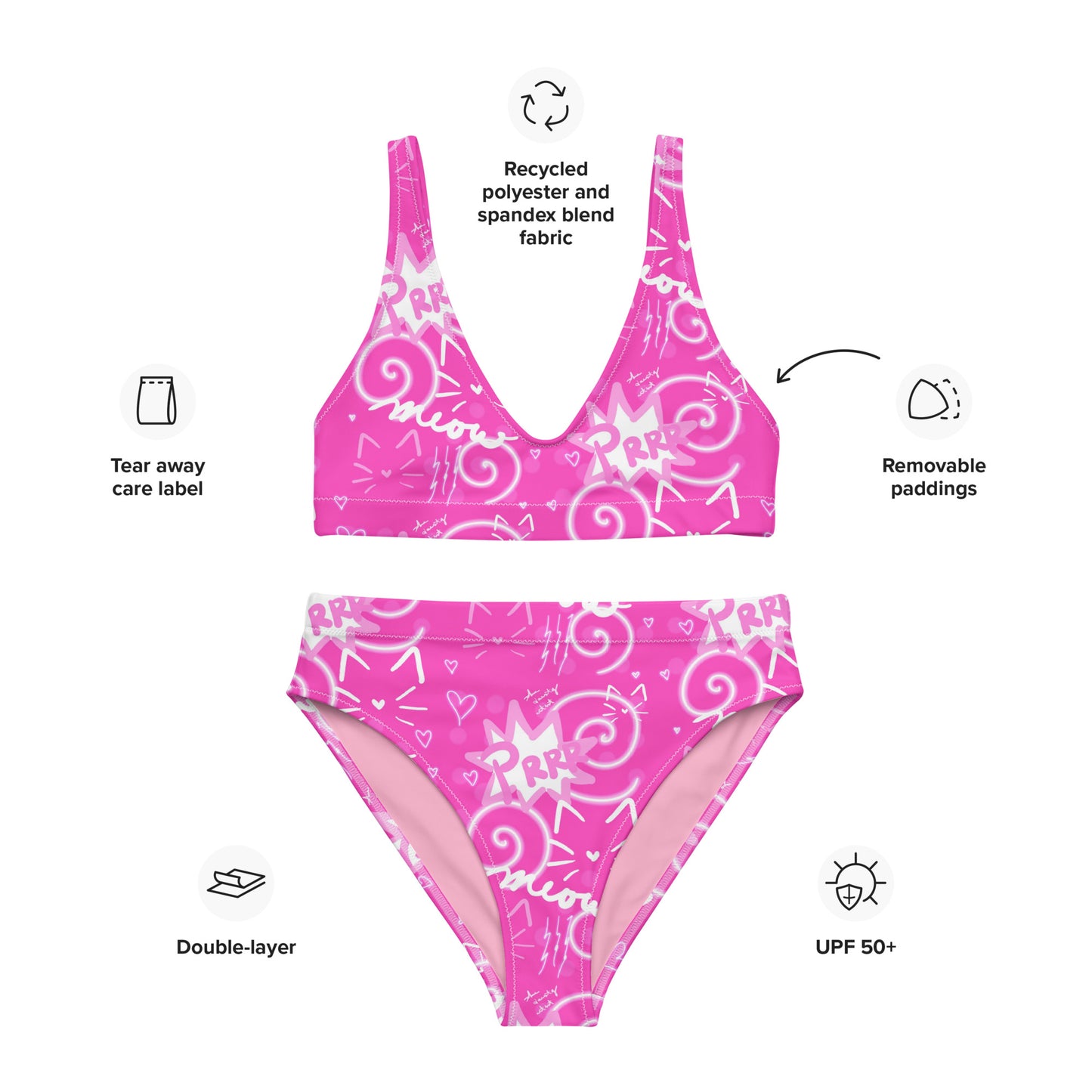 Pink Kitty, Recycled high-waisted bikini