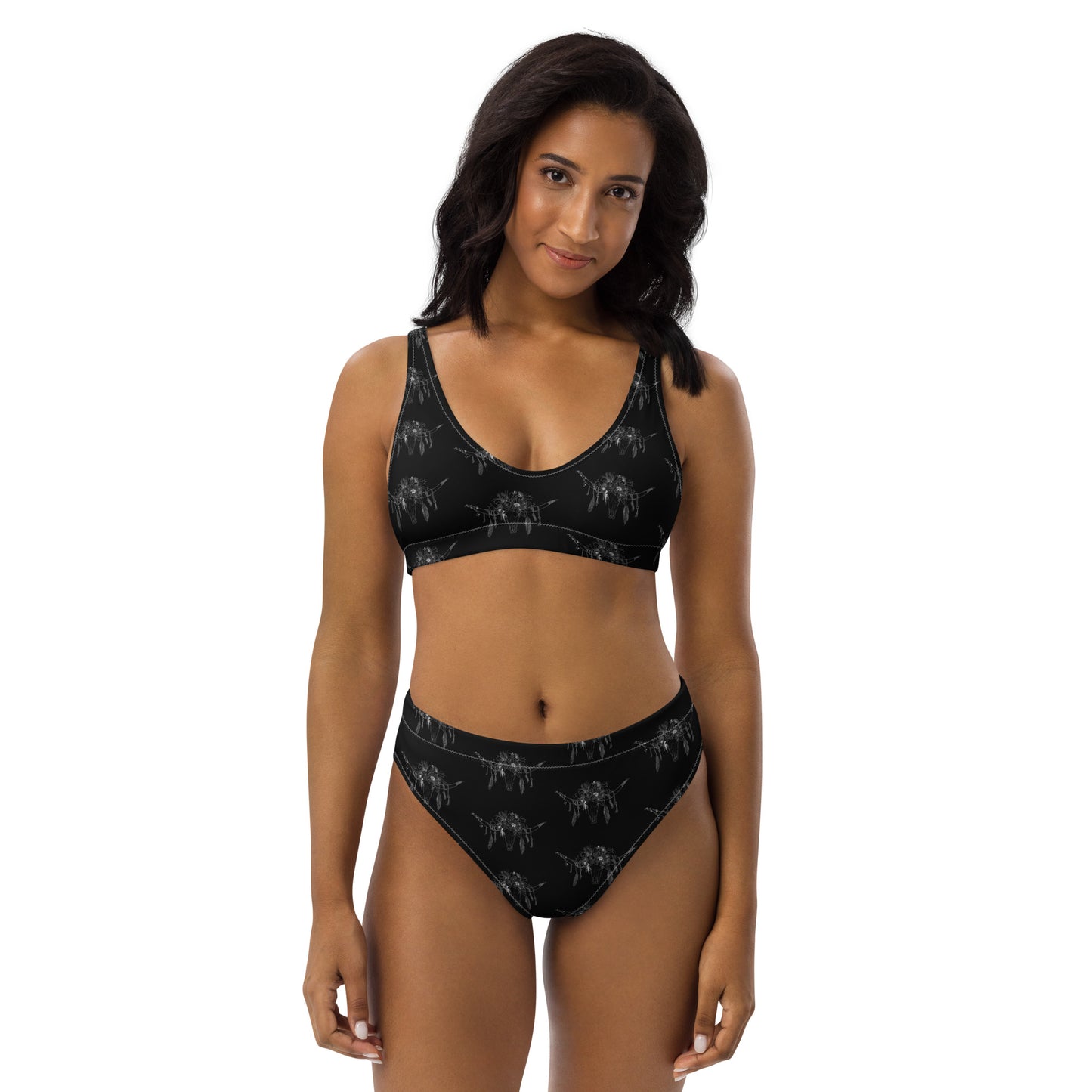 Western Skull Recycled high-waisted bikini