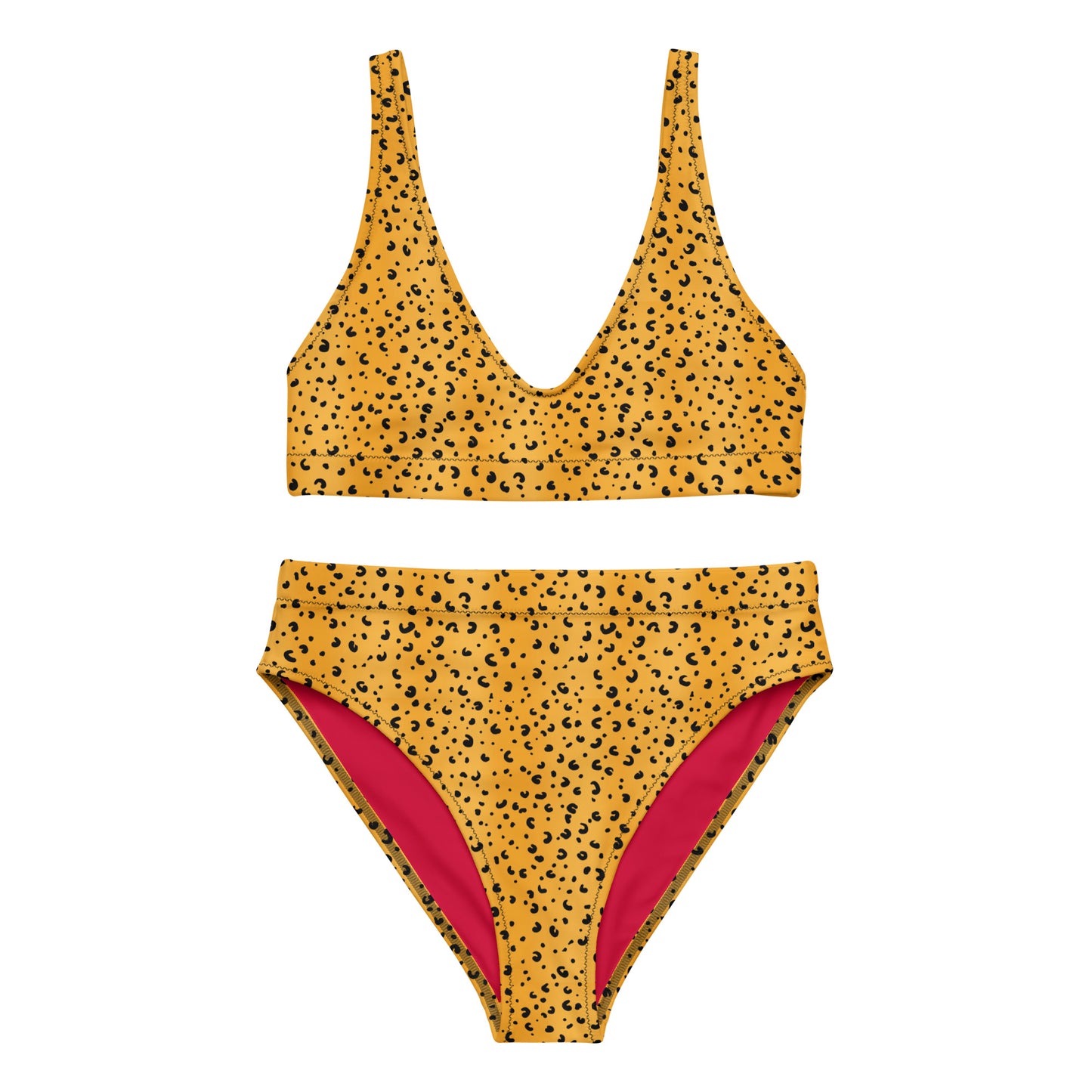 Cheetah Print Recycled high-waisted bikini