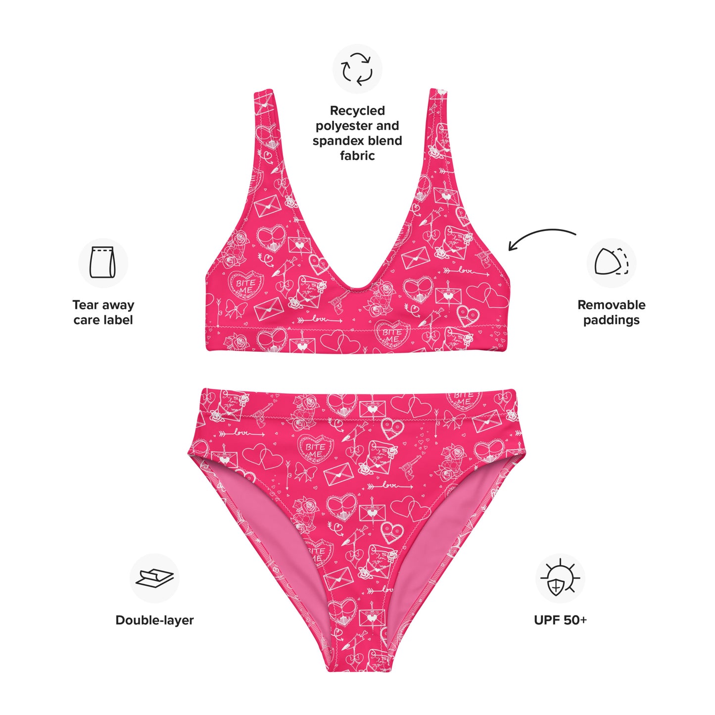 Bite Me Recycled high-waisted bikini