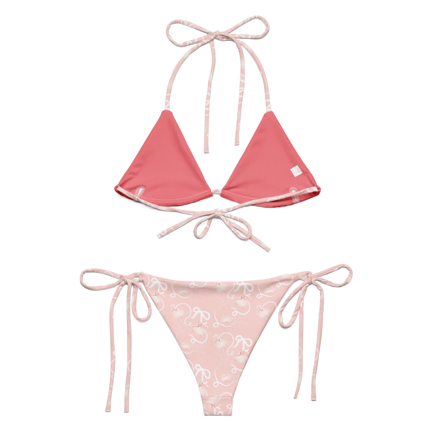 Pink Fairies All-over print recycled string bikini