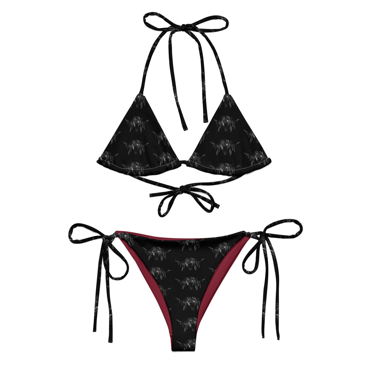 Western Skull All-over print recycled string bikini