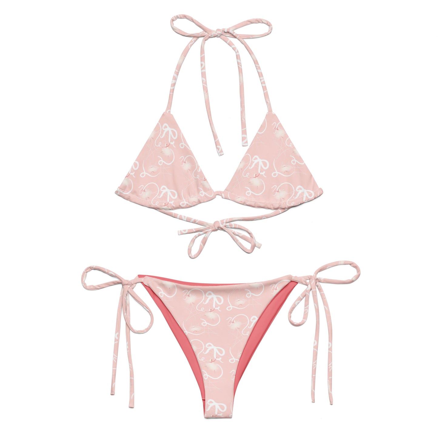 Pink Fairies All-over print recycled string bikini