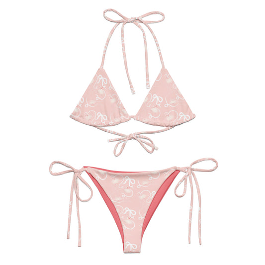 Pink Fairies All-over print recycled string bikini