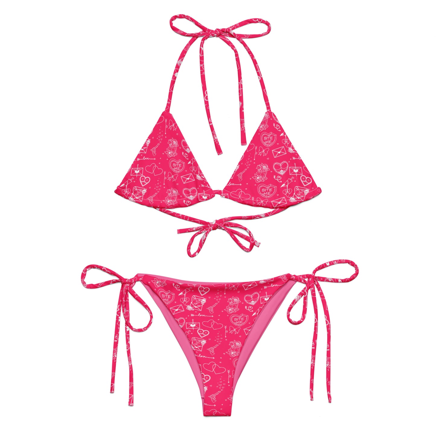 Bite Me All-over print recycled string bikini