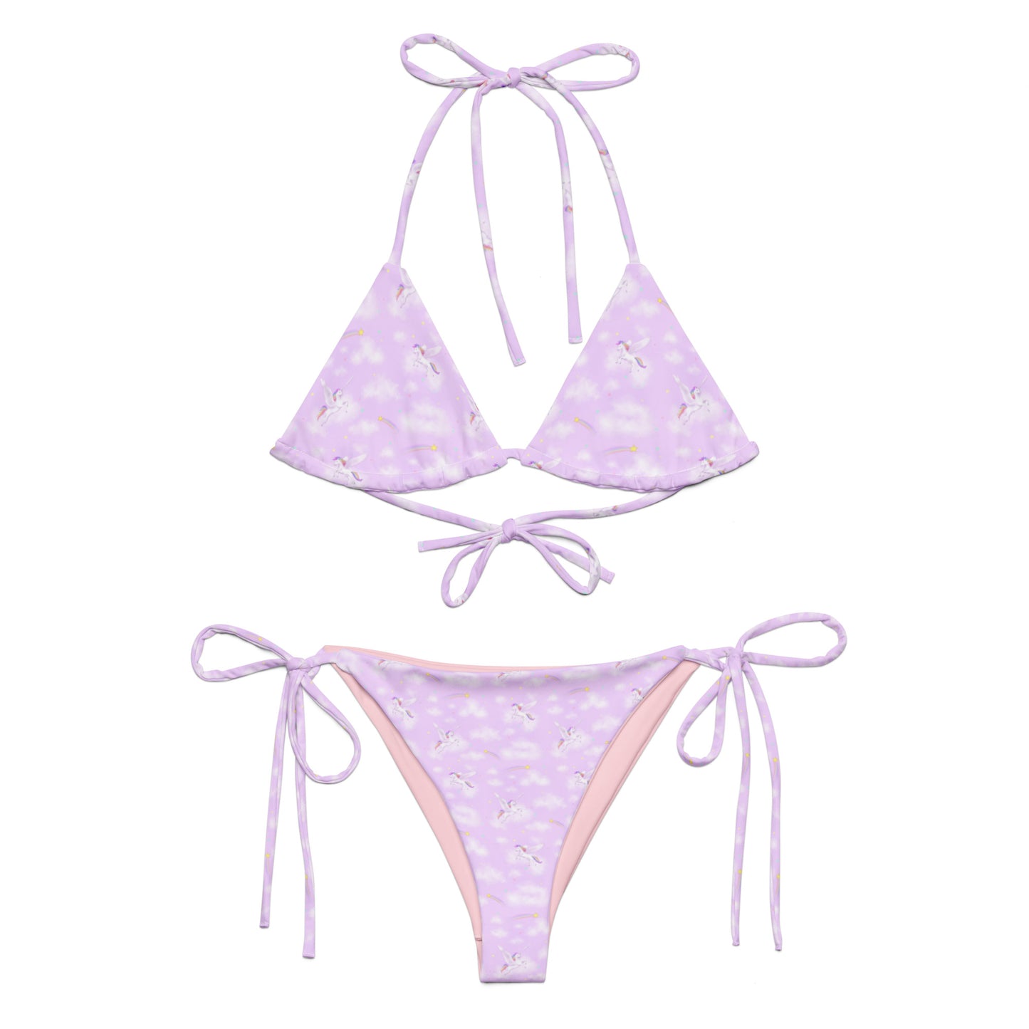 Unicorn Dreams, All-over print recycled string bikini