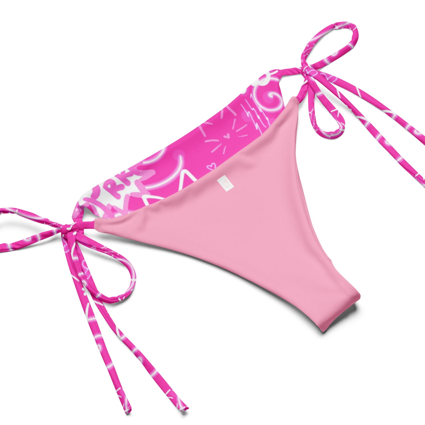 Pink Kitty, All-over print recycled string bikini