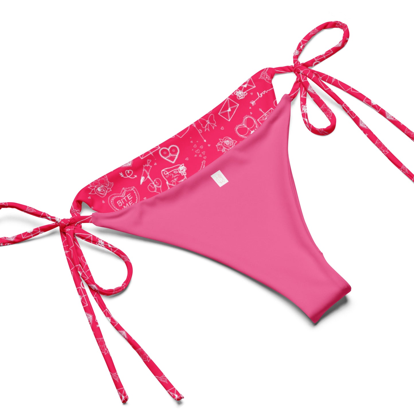 Bite Me All-over print recycled string bikini