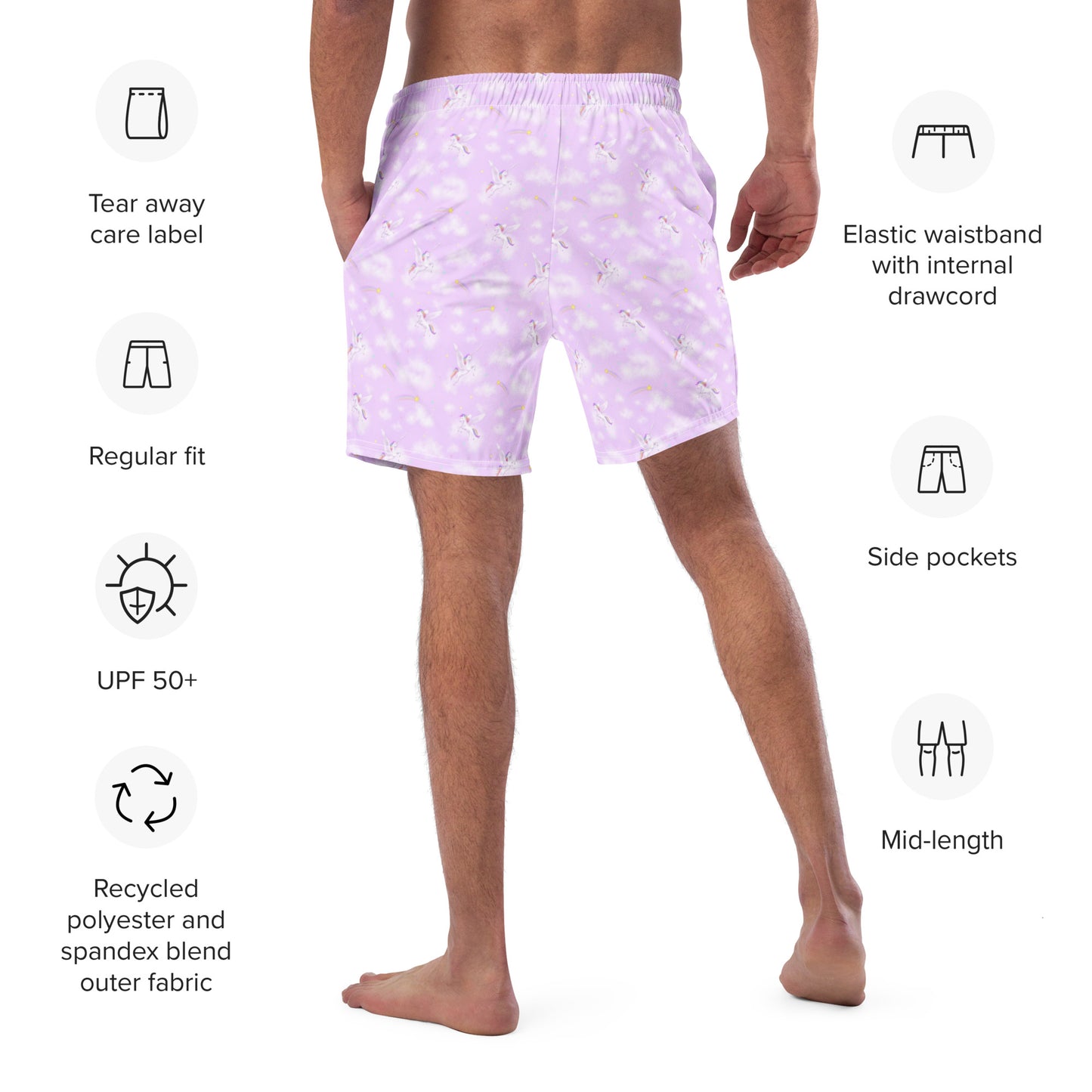 Unicorn Dreams, Men's swim trunks