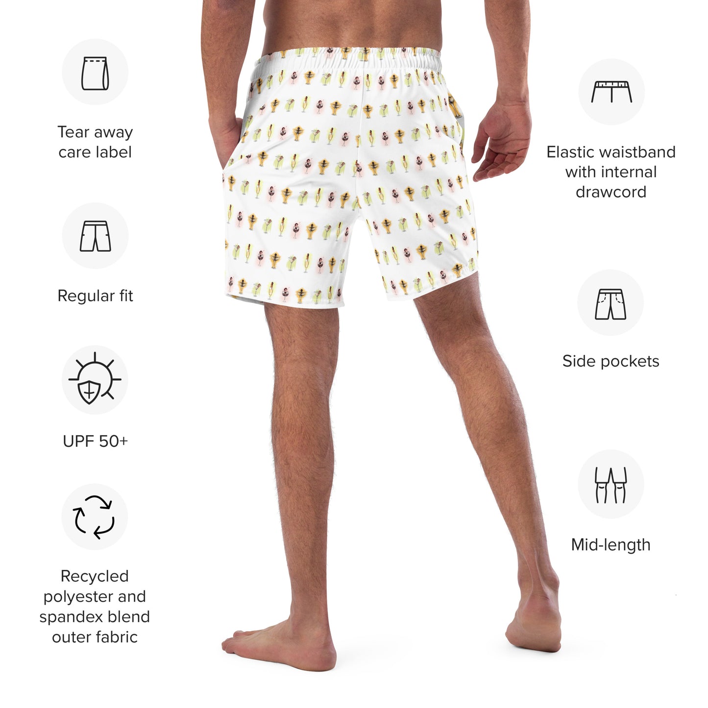 Pin Up Drink Up, Men's swim trunks