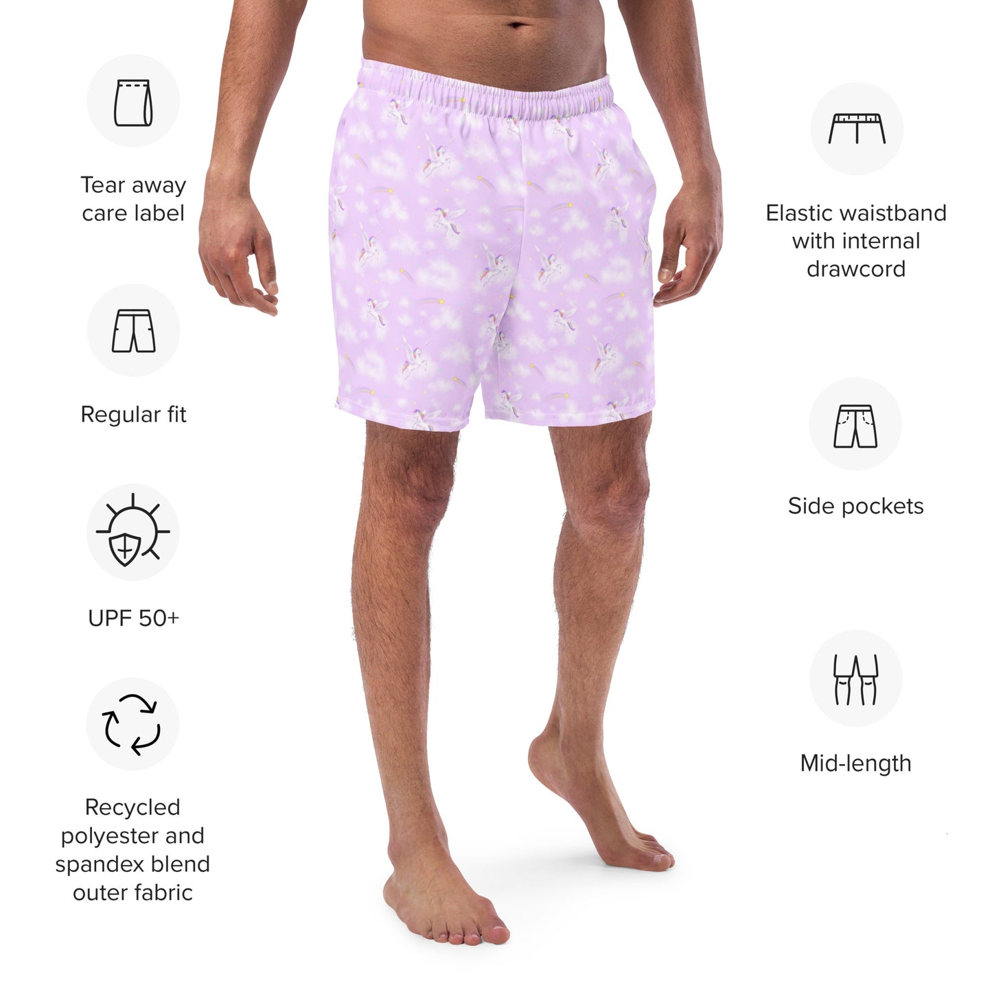 Unicorn Dreams, Men's swim trunks