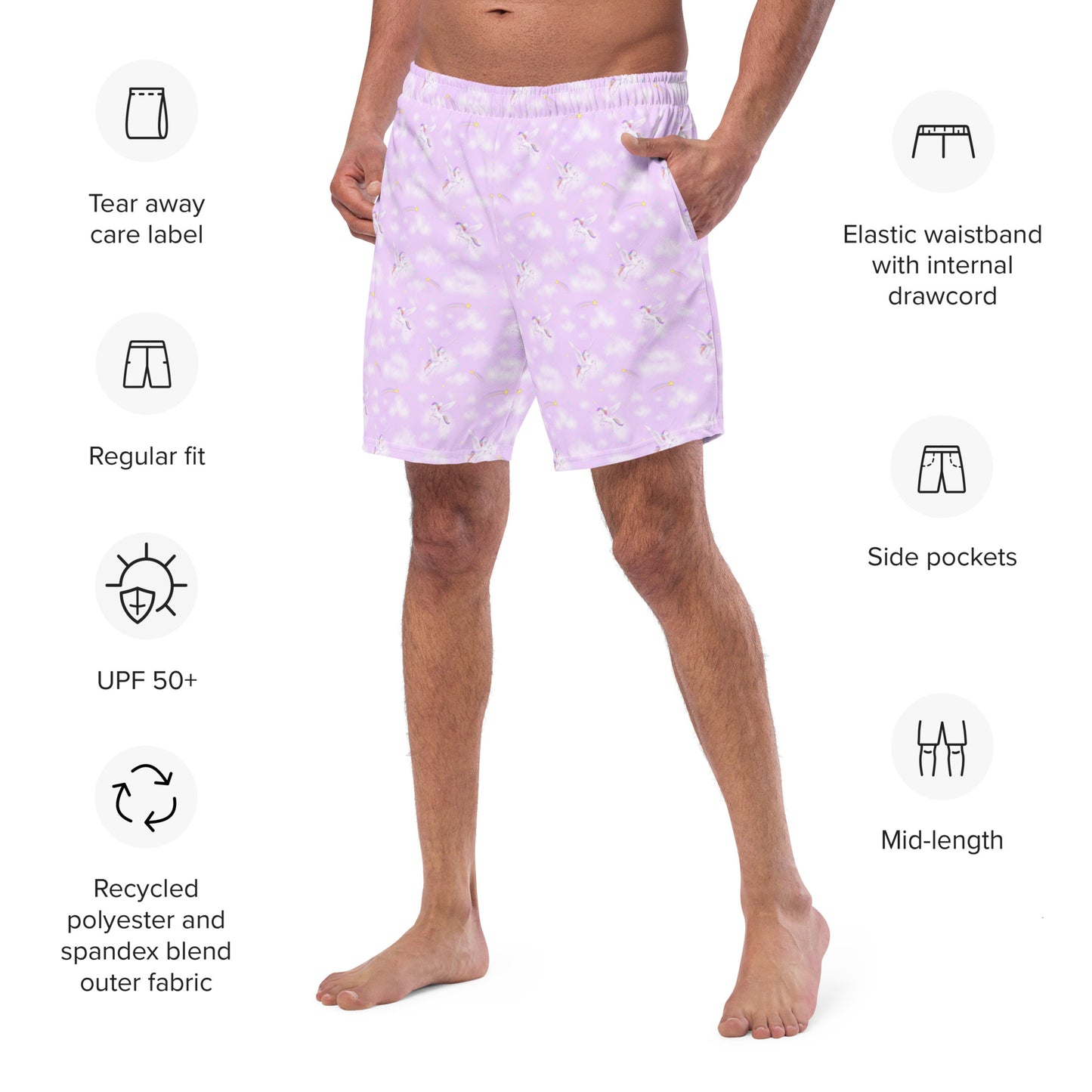 Unicorn Dreams, Men's swim trunks