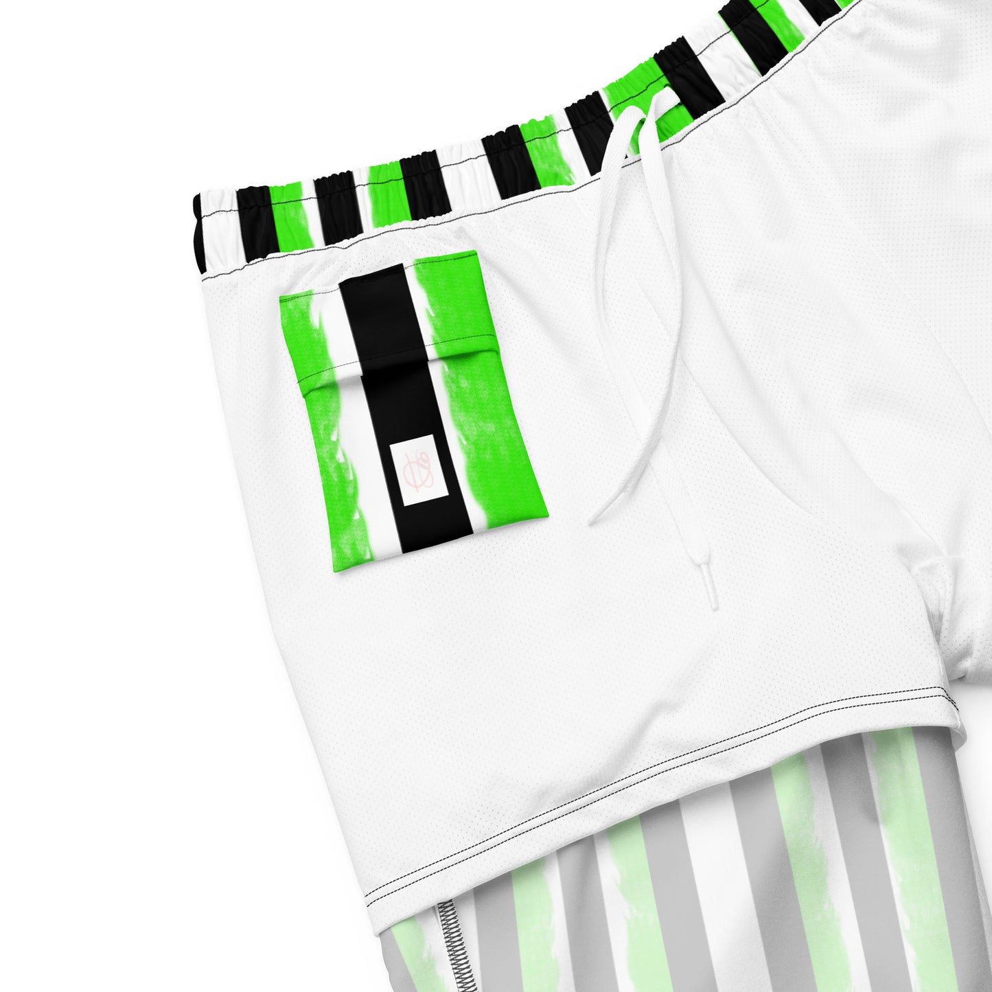 Stride Black and Green Men's swim trunks