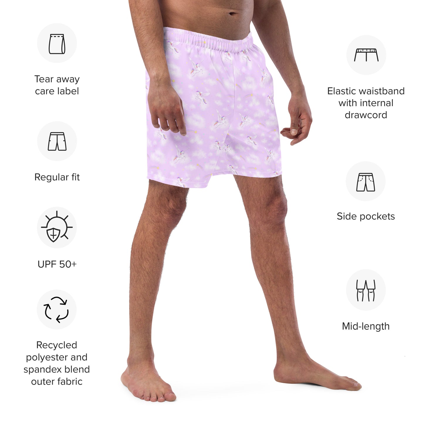 Unicorn Dreams, Men's swim trunks