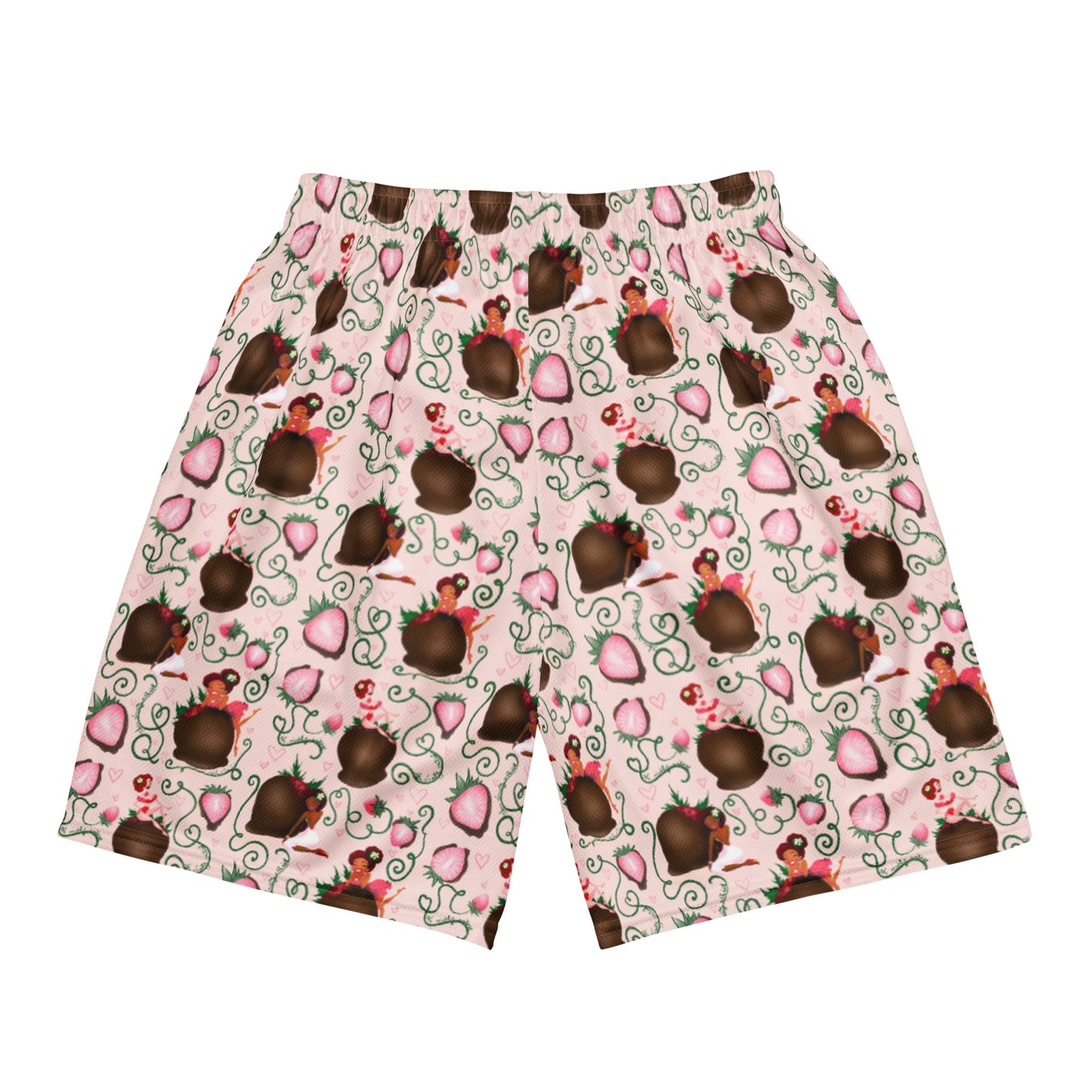 Chocolate Strawberry Unisex mesh shorts