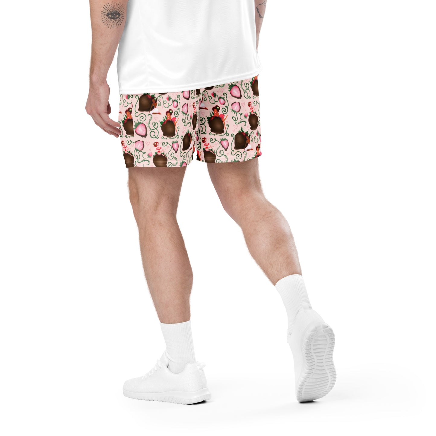 Chocolate Strawberry Unisex mesh shorts