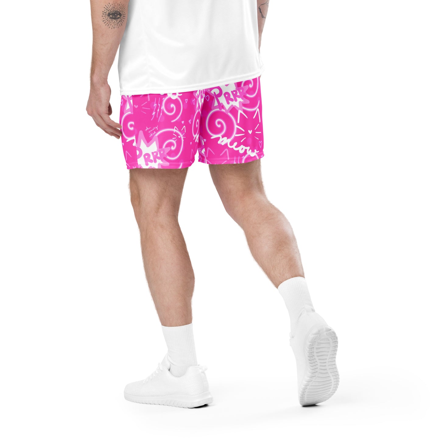 Pink Kitty, Unisex mesh shorts