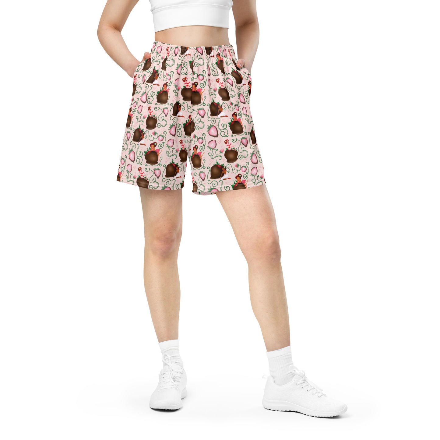 Chocolate Strawberry Unisex mesh shorts