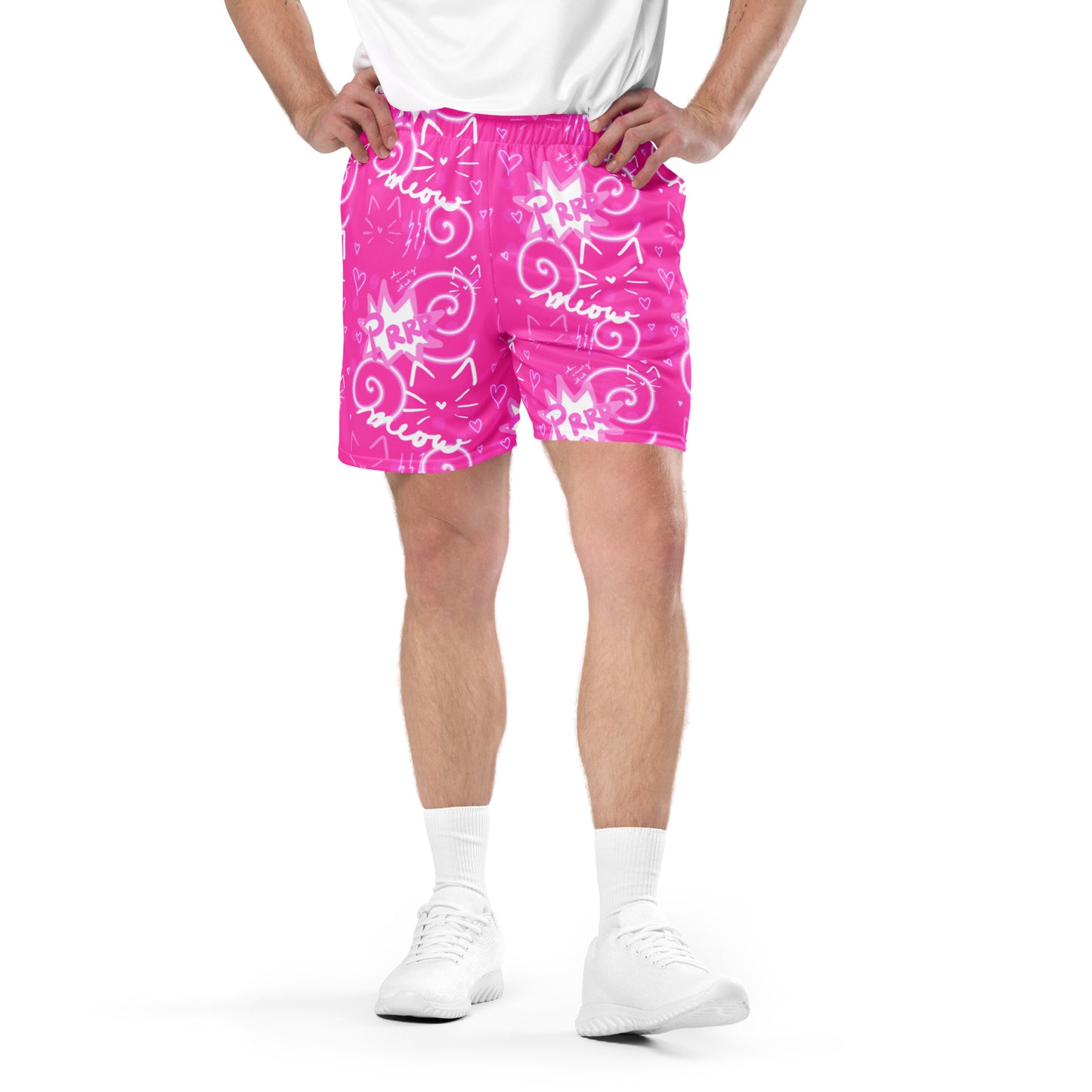 Pink Kitty, Unisex mesh shorts